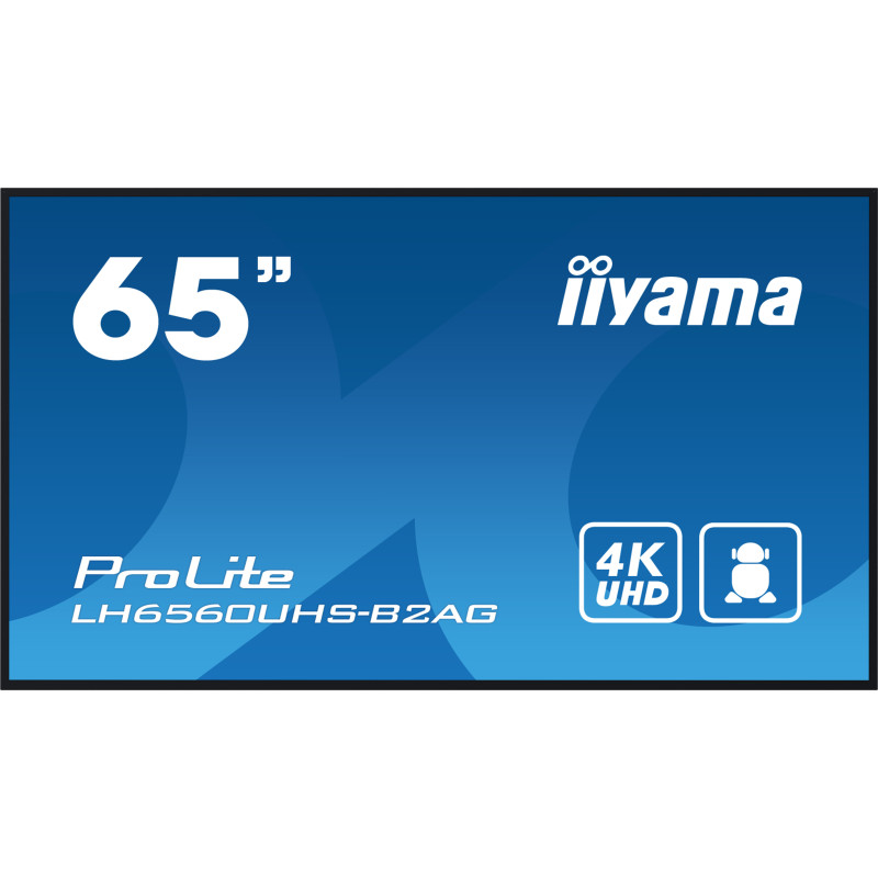 iiyama LH6560UHS-B2AG visualizzatore di messaggi Pannello A digitale 165,1 cm (65") LED Wi-Fi 500 cd m² 4K Ultra HD Nero iiyama LH6560UHS-B2AG visualizzatore di messaggi Pannello A digitale 165,1 cm (65") LED Wi-Fi 500 cd m² 4K Ultra HD Nero