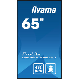 iiyama LH6560UHS-B2AG visualizzatore di messaggi Pannello A digitale 165,1 cm (65") LED Wi-Fi 500 cd m² 4K Ultra HD Nero