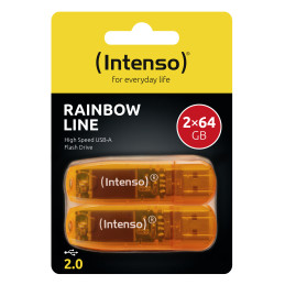Intenso Rainbow Line 64GB Orange 2er unità flash USB USB tipo A 2.0 Arancione