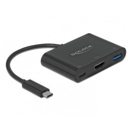 DeLOCK 64091 replicatore di porte e docking station per laptop USB 3.2 Gen 1 (3.1 Gen 1) Type-C Nero