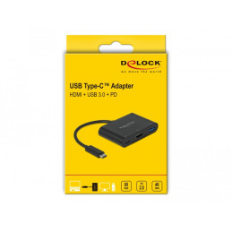 DeLOCK 64091 replicatore di porte e docking station per laptop USB 3.2 Gen 1 (3.1 Gen 1) Type-C Nero
