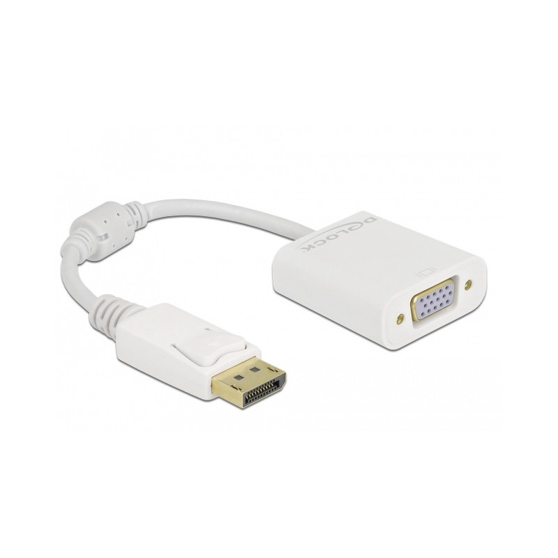 DeLOCK Adattatore DisplayPort 1.2 maschio a VGA femmina bianco DeLOCK Adattatore DisplayPort 1.2 maschio a VGA femmina bianco