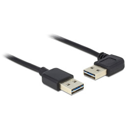DeLOCK 1m USB 2.0 A m m 90° cavo USB USB A Nero