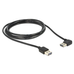 DeLOCK 1m USB 2.0 A m m 90° cavo USB USB A Nero