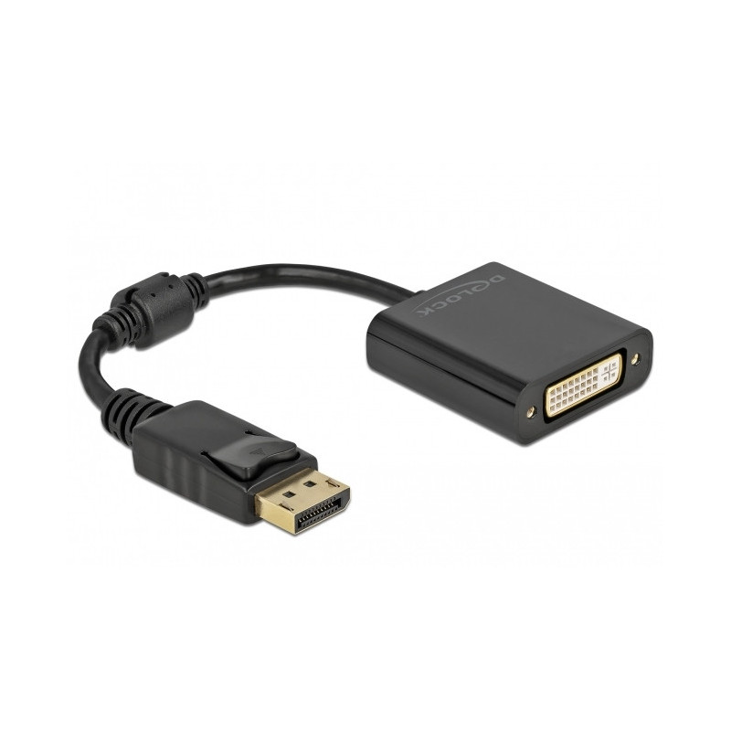 DeLOCK Adattatore DisplayPort 1.1 maschio a DVI femmina passivo nero DeLOCK Adattatore DisplayPort 1.1 maschio a DVI femmina passivo nero