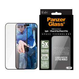 PanzerGlass Ceramic Pellicola in Vetro Temperato iPhone 16 Plus | 15 Plus | Ultra-Wide Fit