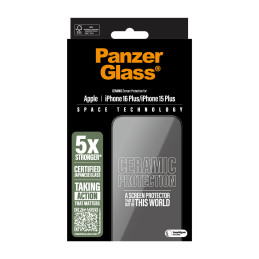PanzerGlass Ceramic Pellicola in Vetro Temperato iPhone 16 Plus | 15 Plus | Ultra-Wide Fit