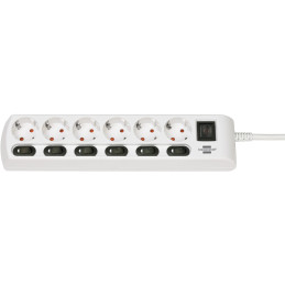 Brennenstuhl 1153110126 prolunghe e multiple 2 m 6 presa(e) AC Interno Bianco