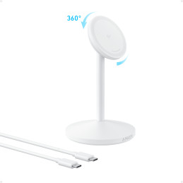 Anker MagGo Cuffie, Auricolare, Smartphone, Orologio intelligente Bianco USB Carica wireless Ricarica rapida Interno
