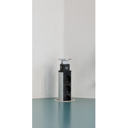 Brennenstuhl 1396200013 prolunghe e multiple 2 m 3 presa(e) AC Interno Alluminio, Nero