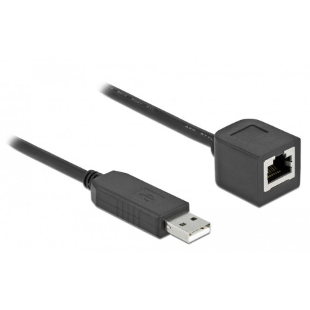 DeLOCK Cavo di connessione seriale con chipset FTDI, USB 2.0 Tipo-A maschio per RS-232 RJ45 femmina 50 cm nero