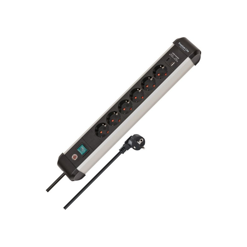 Brennenstuhl 1391030611 prolunghe e multiple 3 m 6 presa(e) AC Interno Nero, Argento Brennenstuhl 1391030611 prolunghe e multiple 3 m 6 presa(e) AC Interno Nero, Argento