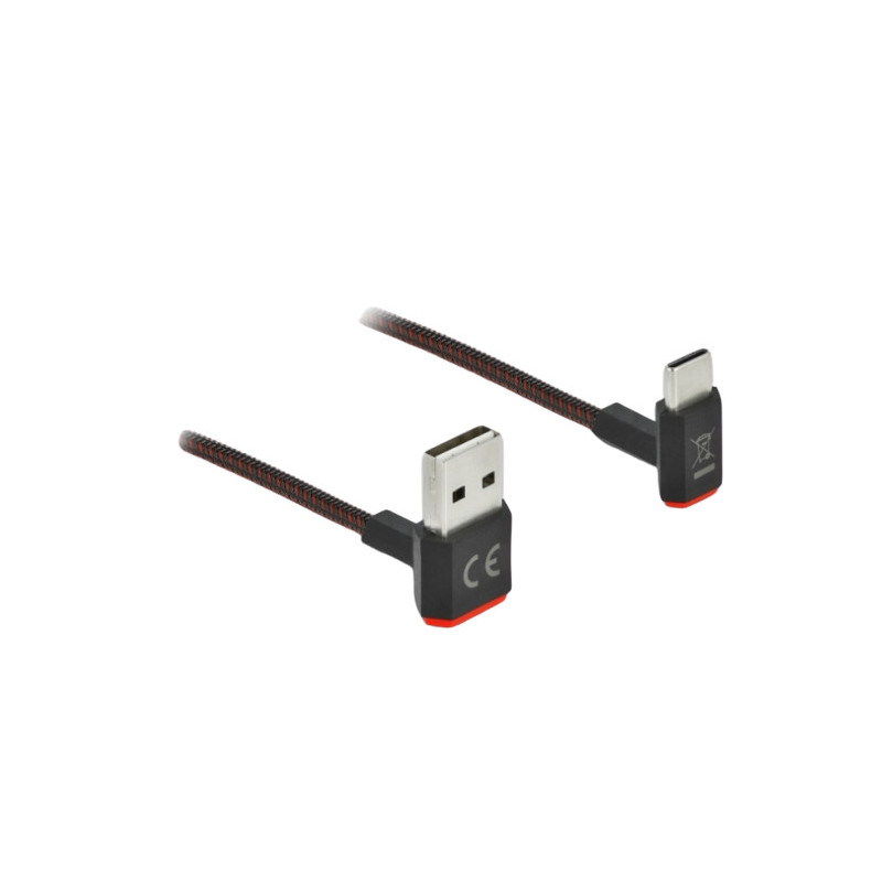 DeLOCK Cavo EASY-USB 2.0 Tipo-A maschio per USB Type-C maschio nero con angolazione alto   basso da 0,5 m