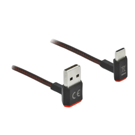 DeLOCK Cavo EASY-USB 2.0 Tipo-A maschio per USB Type-C maschio nero con angolazione alto   basso da 0,5 m