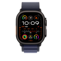Apple Alpine Loop blu navy (49 mm) - Large - Titanio nero