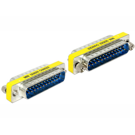 DeLOCK 65482 adattatore per inversione del genere dei cavi Sub-D 25 Blu, Argento, Giallo