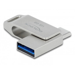 DeLOCK Chiavetta USB 5 Gbps USB-C + Tipo-A da 128 GB - Alloggiamento in metallo