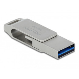 DeLOCK Chiavetta USB 5 Gbps USB-C + Tipo-A da 128 GB - Alloggiamento in metallo