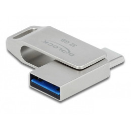 DeLOCK Chiavetta USB 5 Gbps USB-C + Tipo-A da 32 GB - Alloggiamento in metallo