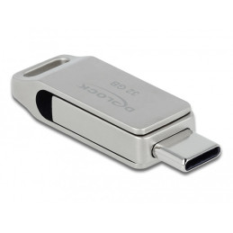 DeLOCK Chiavetta USB 5 Gbps USB-C + Tipo-A da 32 GB - Alloggiamento in metallo