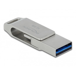 DeLOCK Chiavetta USB 5 Gbps USB-C + Tipo-A da 32 GB - Alloggiamento in metallo