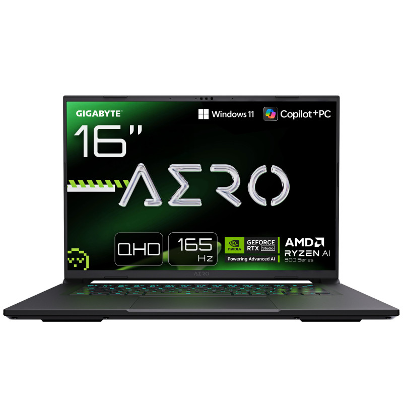 GIGABYTE AERO X16 2WHA3DEC65AP AMD Ryzen AI 9 HX 370 Computer portatile 40,6 cm (16") WQXGA 32 GB DDR5-SDRAM 2 TB SSD NVIDIA GIGABYTE AERO X16 2WHA3DEC65AP AMD Ryzen AI 9 HX 370 Computer portatile 40,6 cm (16") WQXGA 32 GB DDR5-SDRAM 2 TB SSD NVIDIA