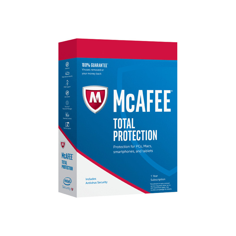 McAfee Total Protection 2018 1D 1Y Sicurezza antivirus Tedesca 1 licenza e 1 anno i McAfee Total Protection 2018 1D 1Y Sicurezza antivirus Tedesca 1 licenza e 1 anno i
