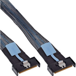 InLine 27661B câble Serial Attached SCSI (SAS) 0,75 m 24 Gbit s Noir, Bleu, Gris