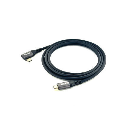 Equip Câble USB 2.0 C à C coudé à 90°, M M, 2.0m, PD 100W, noir