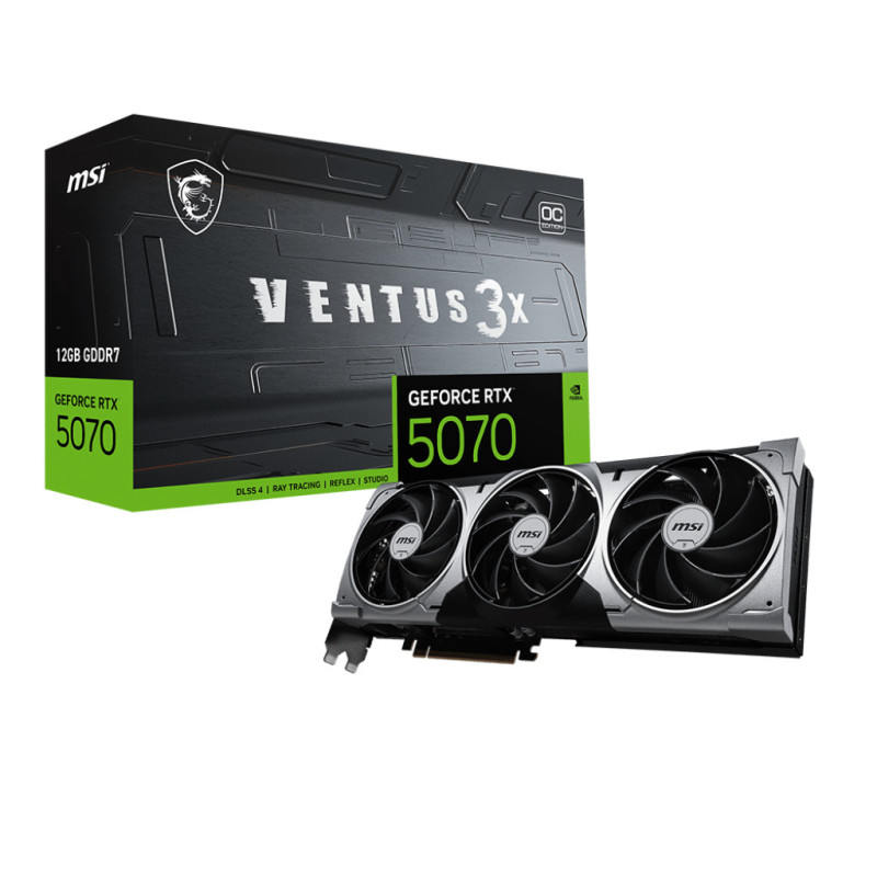 MSI VENTUS GeForce RTX 5070 12G 3X OC NVIDIA 12 Go GDDR7 MSI VENTUS GeForce RTX 5070 12G 3X OC NVIDIA 12 Go GDDR7