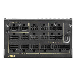MSI MEG Ai1600T PCIE5 power supply unit 1600 W 24-pin ATX ATX Black