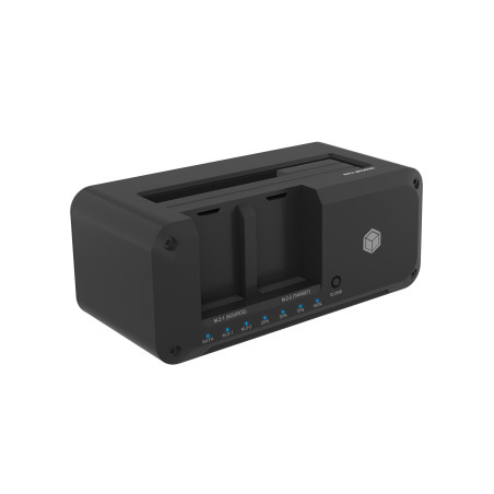 ICY BOX IB-2924MSCL-C31 base de conexión para disco duro USB 3.2 Gen 2 (3.1 Gen 2) Type-C Negro