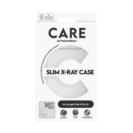 PanzerGlass CARE by ® Fashionable Case Transparent X-Ray Soft Basic Google Pixel 9 Pro XL funda para teléfono móvil Transparente