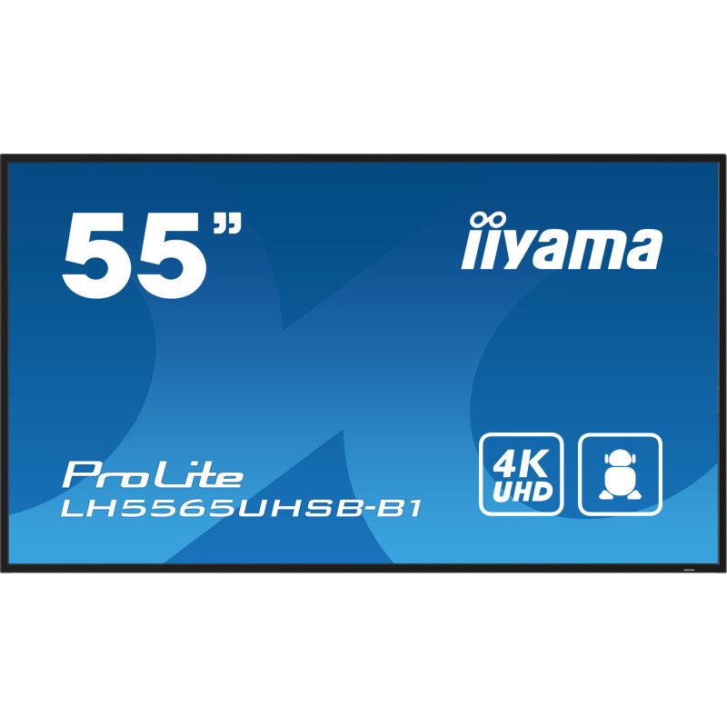 iiyama LH5565UHSB-B1 Écran d'affichage dynamique En forme de kiosk 138,7 cm (54.6") LED Wifi 800 cd m² 4K Ultra HD Noir Intégré iiyama LH5565UHSB-B1 Écran d'affichage dynamique En forme de kiosk 138,7 cm (54.6") LED Wifi 800 cd m² 4K Ultra HD Noir Intégré