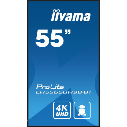 iiyama LH5565UHSB-B1 signage display Kiosk design 54.6" LED Wi-Fi 800 cd m² 4K Ultra HD Black Built-in processor Android 11 24 7