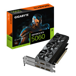 GIGABYTE GeForce RTX 5060 OC Low Profile 8G Grafikkarte - 8GB GDDR7, 128bit, PCI-E 5.0, 2512 MHz Kerntakt, 3 x DisplayPort, 1 x