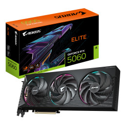 GIGABYTE AORUS GeForce RTX 5060 ELITE 8G Grafikkarte - 8GB GDDR7, 128bit, PCI-E 5.0, 2722 MHz Kerntakt, 3 x DisplayPort, 1 x