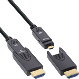 InLine HDMI AOC Kabel, Ultra High Speed HDMI, 8K4K, Stecker abnehmbar, 80m