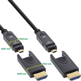 InLine HDMI AOC Kabel, Ultra High Speed HDMI, 8K4K, Stecker abnehmbar, 80m