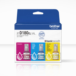 Brother BTD180CLVAL Bouteilles d'encre couleur multipack | 3 couleurs