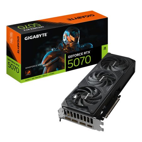 GIGABYTE GeForce RTX 5070 WINDFORCE SFF 12G Scheda grafica - 12 GB GDDR7, 192 bit, PCI-E 5.0, Frequenza core 2512 MHz, 3 x DP