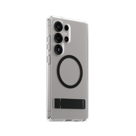 PanzerGlass CARE by ® Feature Case Transparent w. Black Kickstand & Qi Compatible Samsung Galaxy S25 Ultra funda para teléfono