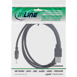 InLine 26806G power cable Black 39.4" (1 m) USB A 5.5 x 2.1 mm