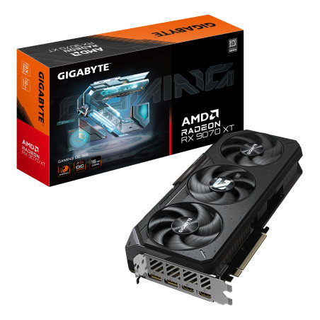 GIGABYTE Radeon RX 9070 XT GAMING OC 16G Tarjeta Gráfica - 16GB GDDR6, 256 bits, PCI-E 5.0, 3060 MHz Frecuencia Base, 2 x