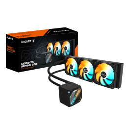 GIGABYTE GAMING 360 Flüssigkeitskühler für CPU - 3x120 mm ARGB-Lüfter, Schiebe-Verriegelungsmechanismus, DAISY-CHAIN,