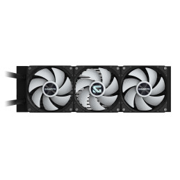 GIGABYTE GAMING 360 Flüssigkeitskühler für CPU - 3x120 mm ARGB-Lüfter, Schiebe-Verriegelungsmechanismus, DAISY-CHAIN,