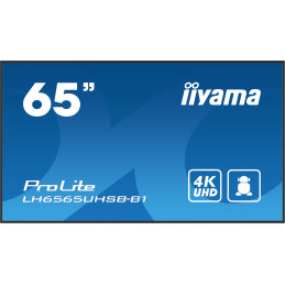 iiyama LH6565UHSB-B1 Écran d'affichage dynamique En forme de kiosk 163,8 cm (64.5") LED Wifi 800 cd m² 4K Ultra HD Noir Intégré