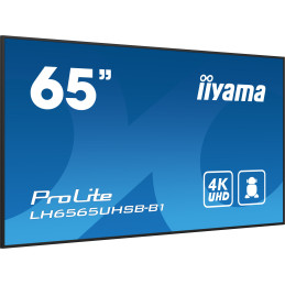 iiyama LH6565UHSB-B1 signage display Kiosk design 64.5" LED Wi-Fi 800 cd m² 4K Ultra HD Black Built-in processor Android 11 24 7