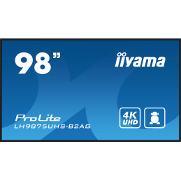 iiyama LH9875UHS-B2AG signage display Digital signage flat panel 97.5" LED Wi-Fi 500 cd m² 4K Ultra HD Black Built-in processor