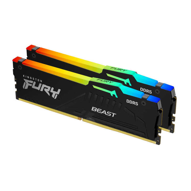 Kingston Technology FURY Beast 64GB 6000MT s DDR5 CL36 DIMM (Kits de 2) RGB Kingston Technology FURY Beast 64GB 6000MT s DDR5 CL36 DIMM (Kits de 2) RGB